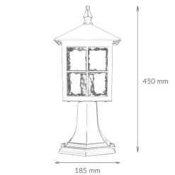 SU-MA Rustikale Sockelleuchte BAARLE Schwarz H:45cm E27< Metall Lampen|Rustikale Lampen