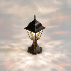 Rustikale Lampen|Wegeleuchten*Easylight Rustikale Sockelleuchte Kupfer Antik SALZBURG E27