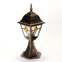 Rustikale Lampen|Wegeleuchten*Easylight Rustikale Sockelleuchte Kupfer Antik SALZBURG E27