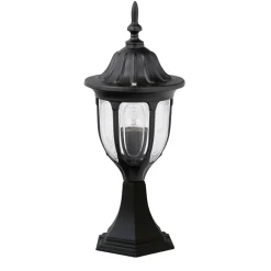Rustikale Lampen|Wegeleuchten*Rabalux Rustikale Sockelleuchte MILANO Schwarz 43cm IP43