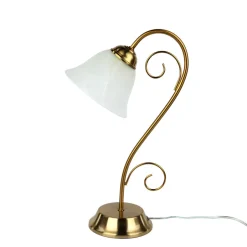 Easylight Rustikale Tischlampe Messing Alabaster H:43cm ATHEN< Rustikale Lampen|Glaslampen