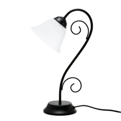 Easylight Rustikale Tischlampe Schwarz Alabaster H:43cm ATHEN< Glaslampen|Rustikale Lampen