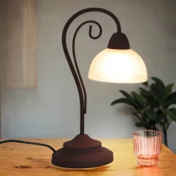 Glaslampen|Rustikale Lampen*Trio Reality Rustikale Tischleuchte Country rostfarbig