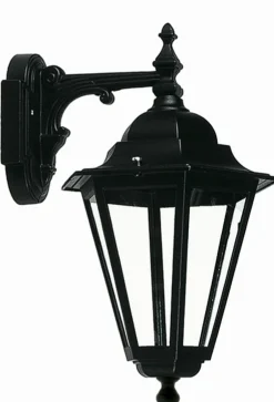 Außenleuchten Antik|Außenwandleuchten*Lido Rustikale Wandlampe IP44 Aluminium Schwarz E27