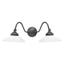 Giovanni Battista Rustikale Wandlampe SOFIA Messing Glas 2-flammig schwenkbar< Spots|Flurlampen