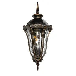 Rustikale Lampen|Rustikale Außenleuchten*Easylight Rustikale Wandlaterne außen IP44 Schwarz Gold antik