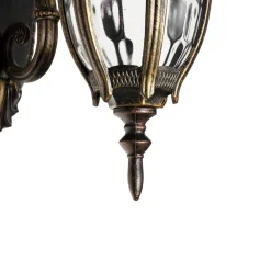 Rustikale Lampen|Rustikale Außenleuchten*Easylight Rustikale Wandlaterne außen IP44 Schwarz Gold antik