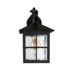 Metall Lampen|Rustikale Lampen*SU-MA Rustikale Wandlaterne BAARLE IP43 Ornamentglas