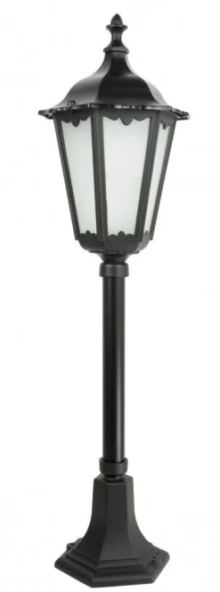 Außenleuchten Antik|Gartenlaternen*SU-MA Rustikale Wegeleuchte Schwarz 84cm elegant E27