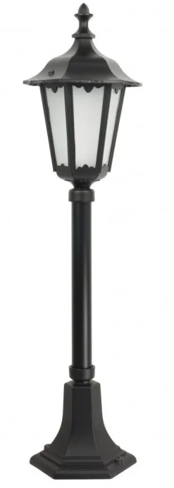 SU-MA Rustikale Wegeleuchte Schwarz 76cm E27 IP43< Außenleuchten Antik|Gartenlaternen