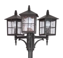 Außenleuchten Antik|Gartenlaternen*SU-MA Rustikale Wegeleuchte Schwarz 180-280cm IP43 E27