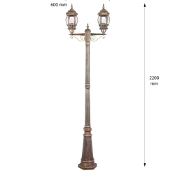 Easylight Rustikaler Kandelaber BREST Kupfer Antik 2 armig E27< Rustikale Lampen|Wegeleuchten