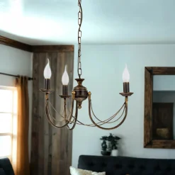 Nowodvorski Rustikaler Kronleuchter Ares 3-flammig< Hängelampen|Esszimmer Lampen