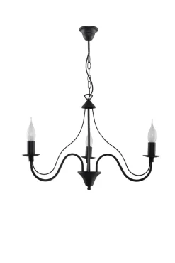 Sollux Rustikaler Kronleuchter E14 FIORANO in Schwarz< Hängelampen|Esszimmer Lampen