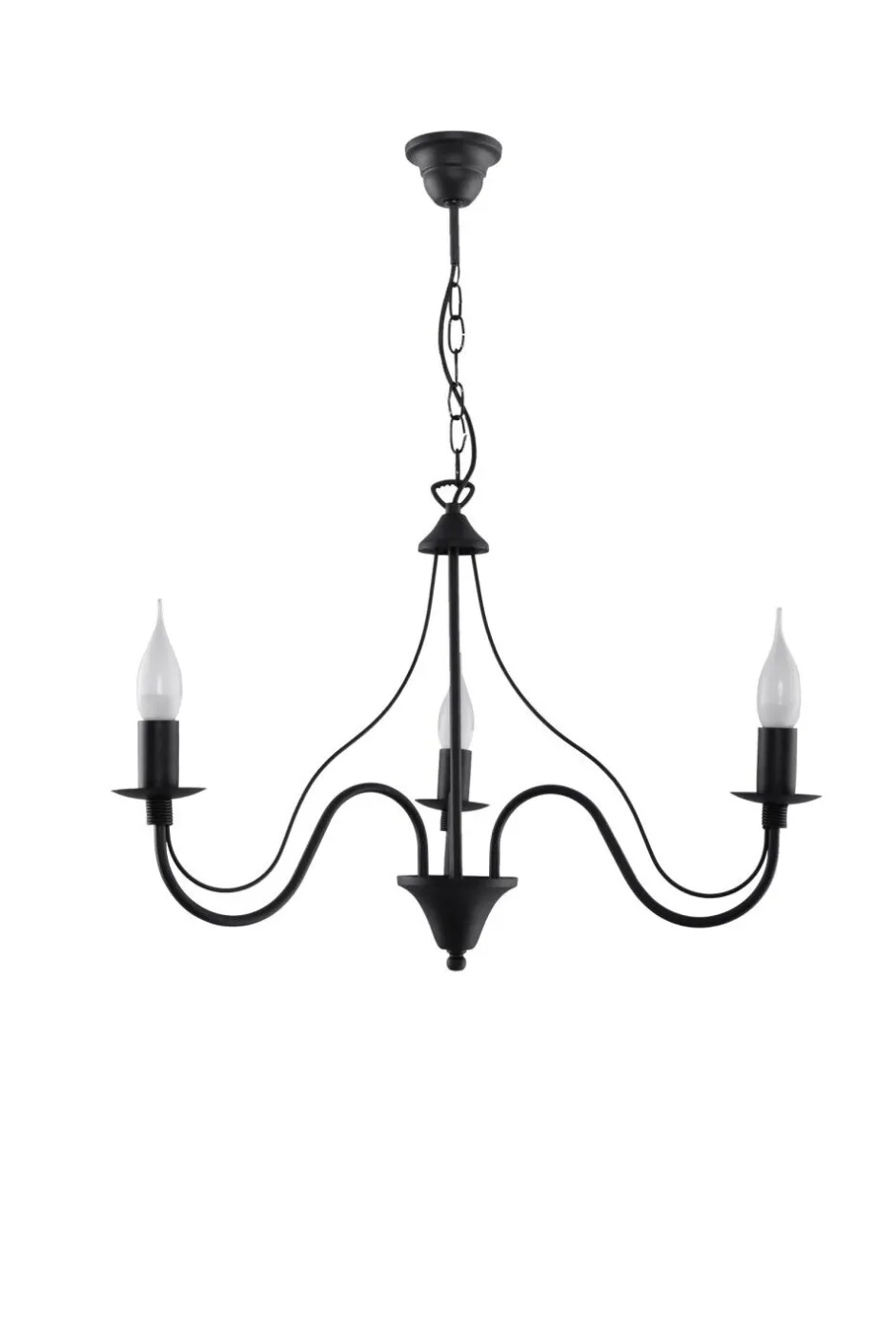 Sollux Rustikaler Kronleuchter E14 FIORANO in Schwarz< Hängelampen|Esszimmer Lampen