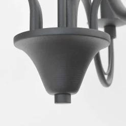 Sollux Rustikaler Kronleuchter Schwarz 5-armig E14 FIORANO< Hängelampen|Esszimmer Lampen