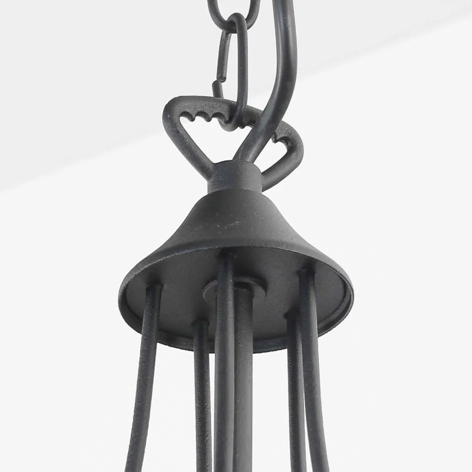 Sollux Rustikaler Kronleuchter Schwarz 5-armig E14 FIORANO< Hängelampen|Esszimmer Lampen