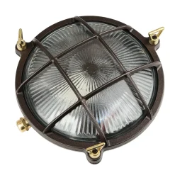 Lido Schiffslampe Wand Ø 21 cm Messing Glas E27 IP64 außen< Rustikale Lampen|Metall Lampen