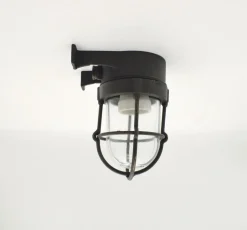 Andromeda Schiffslampe Wand Glas Messing E27 IP64 Schwarz antik< Außenleuchten Antik|Außenwandleuchten