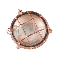 Lido Schiffslampe Wand Messing Glas E27 IP64 in Kupfer außen< Rustikale Lampen|Metall Lampen