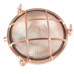 Lido Schiffslampe Wand Messing Glas E27 IP64 in Kupfer außen< Rustikale Lampen|Metall Lampen