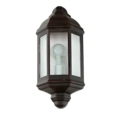 Rustikale Lampen|Maritime Lampen*Easylight Schiffslampe Wandleuchte Außen Schwarz Braun LIVORNO