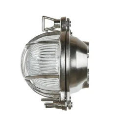 Außenwandleuchten|Rustikale Lampen*Lido Schiffsleuchte Außen Messing in Nickel IP64 oval