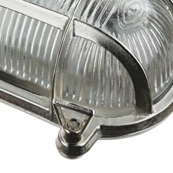 Außenwandleuchten|Rustikale Lampen*Lido Schiffsleuchte Außen Messing in Nickel IP64 oval