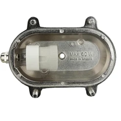 Außenwandleuchten|Rustikale Lampen*Lido Schiffsleuchte Außen Messing in Nickel IP64 oval