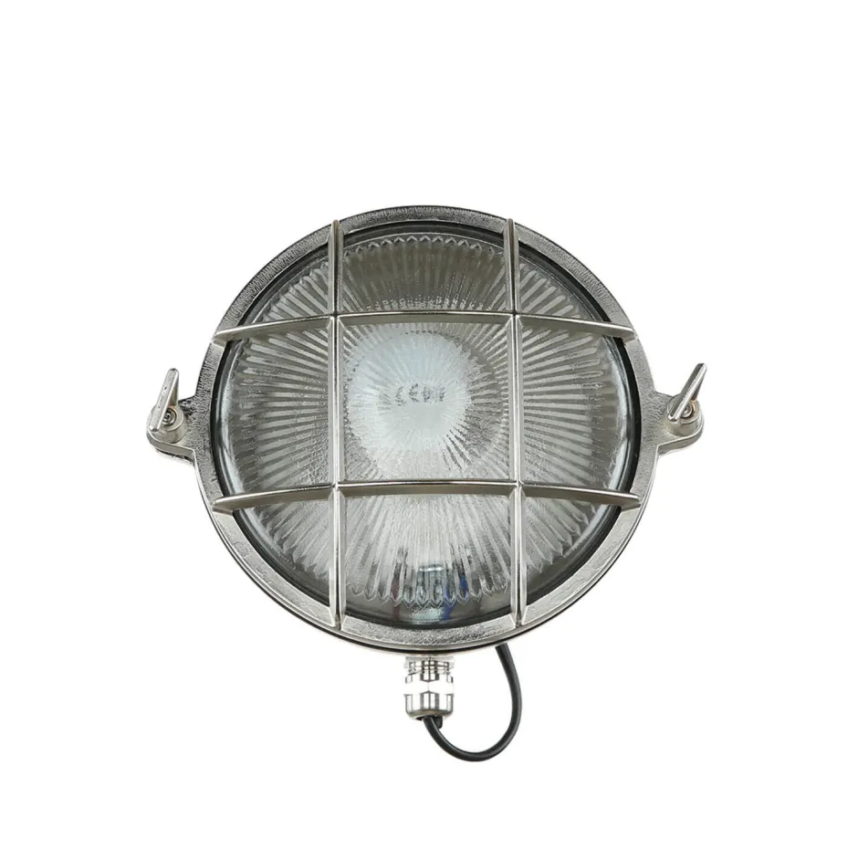 Lido Schiffsleuchte Außen Messing Riffelglas IP64 Haus< Außenwandleuchten|Rustikale Lampen