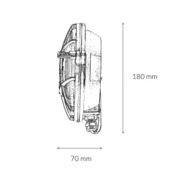 Lido Schiffsleuchte Außen Messing Riffelglas IP64 Haus< Außenwandleuchten|Rustikale Lampen