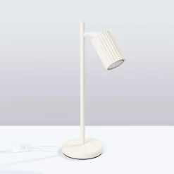 Bürolampen|Schlafzimmer Lampen*Sollux Schreibtischlampe GU10 43 cm hoch in Creme Modern Aluminium