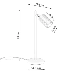 Bürolampen|Schlafzimmer Lampen*Sollux Schreibtischlampe GU10 43 cm hoch in Creme Modern Aluminium