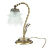 Tischlampen|Lampen Aus Aller Welt*Giovanni Battista Schreibtischlampe Messing Glas Floral schwenkbar