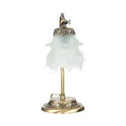 Tischlampen|Lampen Aus Aller Welt*Giovanni Battista Schreibtischlampe Messing Glas Floral schwenkbar