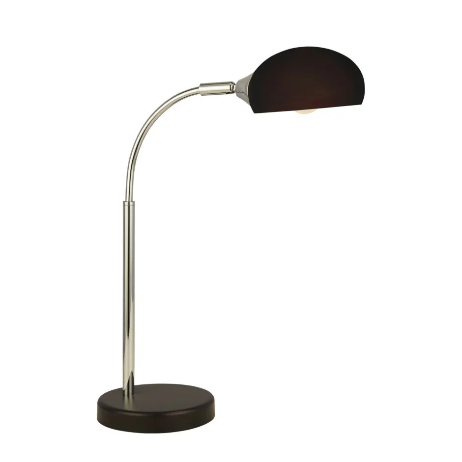 Searchlight Schreibtischlampe Schwarz H: 49 cm E14 Glasschirm verstellbar< Wandleuchten|Bürolampen