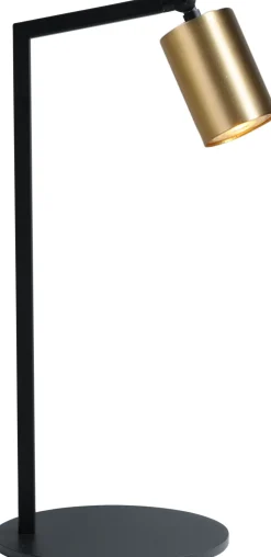 Tischlampen|Bürolampen*Masterlight Schreibtischlampe Schwarz Gold 50 cm verstellbar Metall