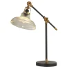 Glaslampen|Rustikale Lampen*Searchlight Schreibtischlampe verstellbar 44-67 cm Glas Metall Vintage E14