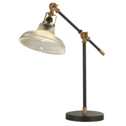 Glaslampen|Rustikale Lampen*Searchlight Schreibtischlampe verstellbar 44-67 cm Glas Metall Vintage E14