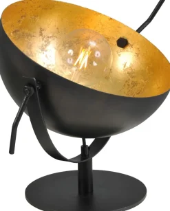 Tischlampen|Schlafzimmer Lampen*Masterlight Schreibtischleuchte Grau Metall Gold Ø40cm LARINO