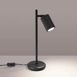 Sollux Schreibtischleuchte Schwarz H: 43 cm schwenkbar Aluminium GU10< Bürolampen|Schlafzimmer Lampen