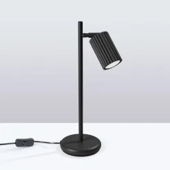 Sollux Schreibtischleuchte Schwarz H: 43 cm schwenkbar Aluminium GU10< Bürolampen|Schlafzimmer Lampen