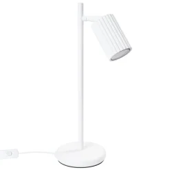 Bürolampen|Schlafzimmer Lampen*Sollux Schreibtischleuchte Weiß Metall H: 43 cm schwenkbar GU10