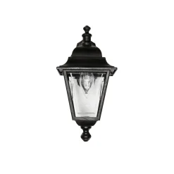 Außenwandleuchten|Rustikale Lampen*Lido Schwarze Außenlampe Aluminium IP44 Rustikal E27