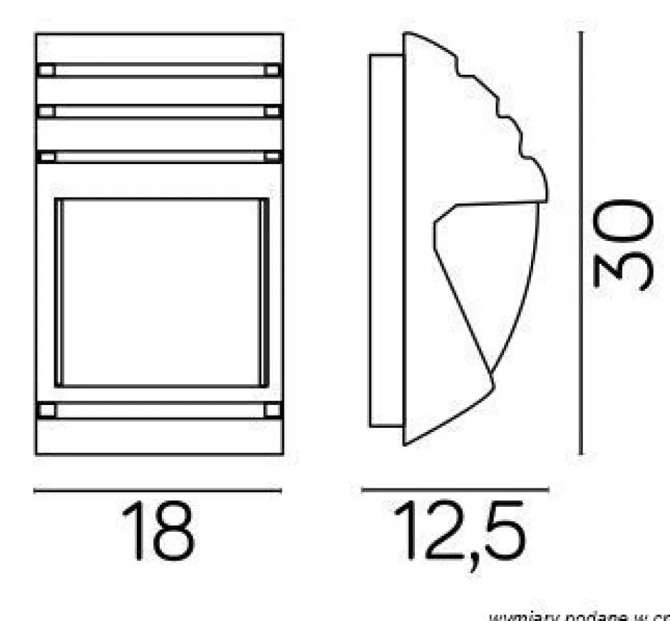 Außenwandleuchten|Metall Lampen*SU-MA Schwarze Außenleuchte IP54 H:30cm blendarm E27