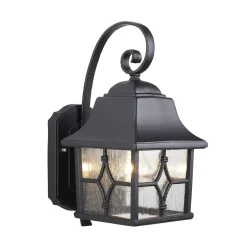 Rustikale Lampen|Rustikale Außenleuchten*Elstead Schwarze Außenleuchte Rustikal IP44 wetterfest KENT