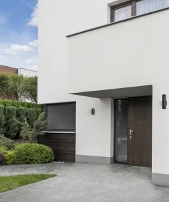 Außenwandleuchten|Moderne Lampen*Nowodvorski Schwarze Außenwandlampe Aluminium Glas IP54 TREASA