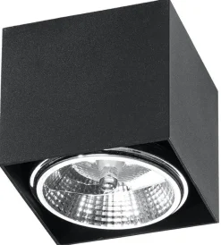 Sollux Schwarze Aufbauleuchte Aluminium eckig Modern< Moderne Lampen|Küchenlampen