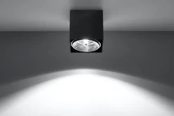 Sollux Schwarze Aufbauleuchte Aluminium eckig Modern< Moderne Lampen|Küchenlampen