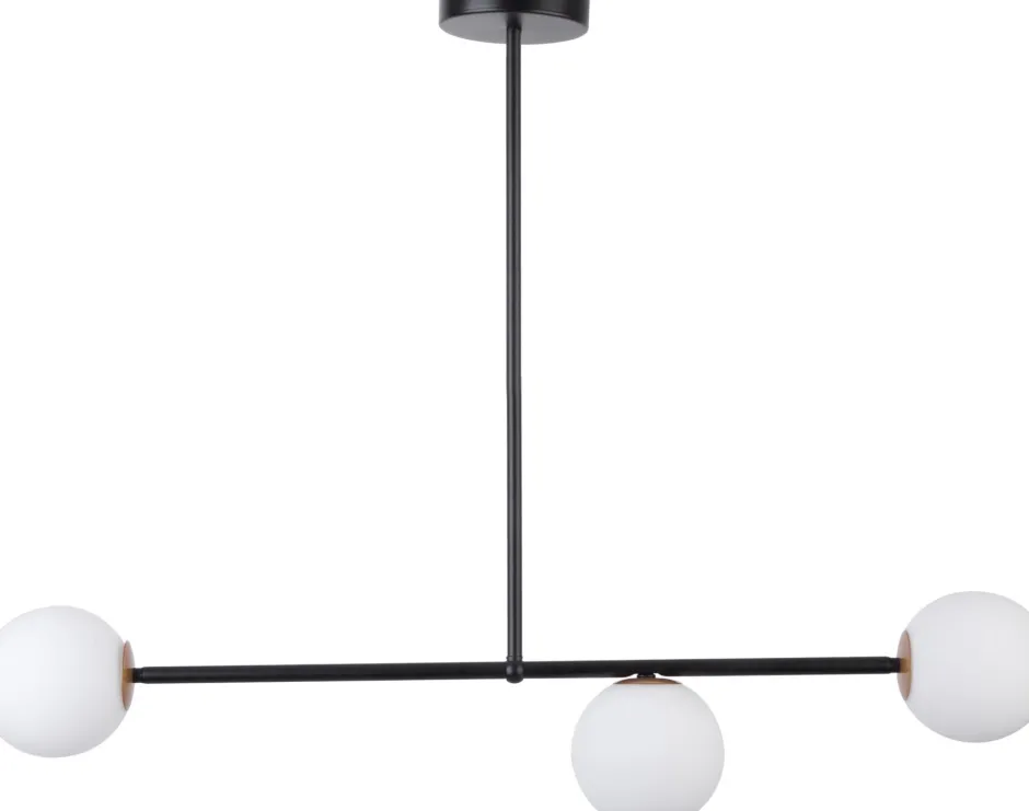 Sigma Schwarze Deckenlampe 3-flammig Glas Metall G9 blendarm< Deckenleuchten|Kugellampen